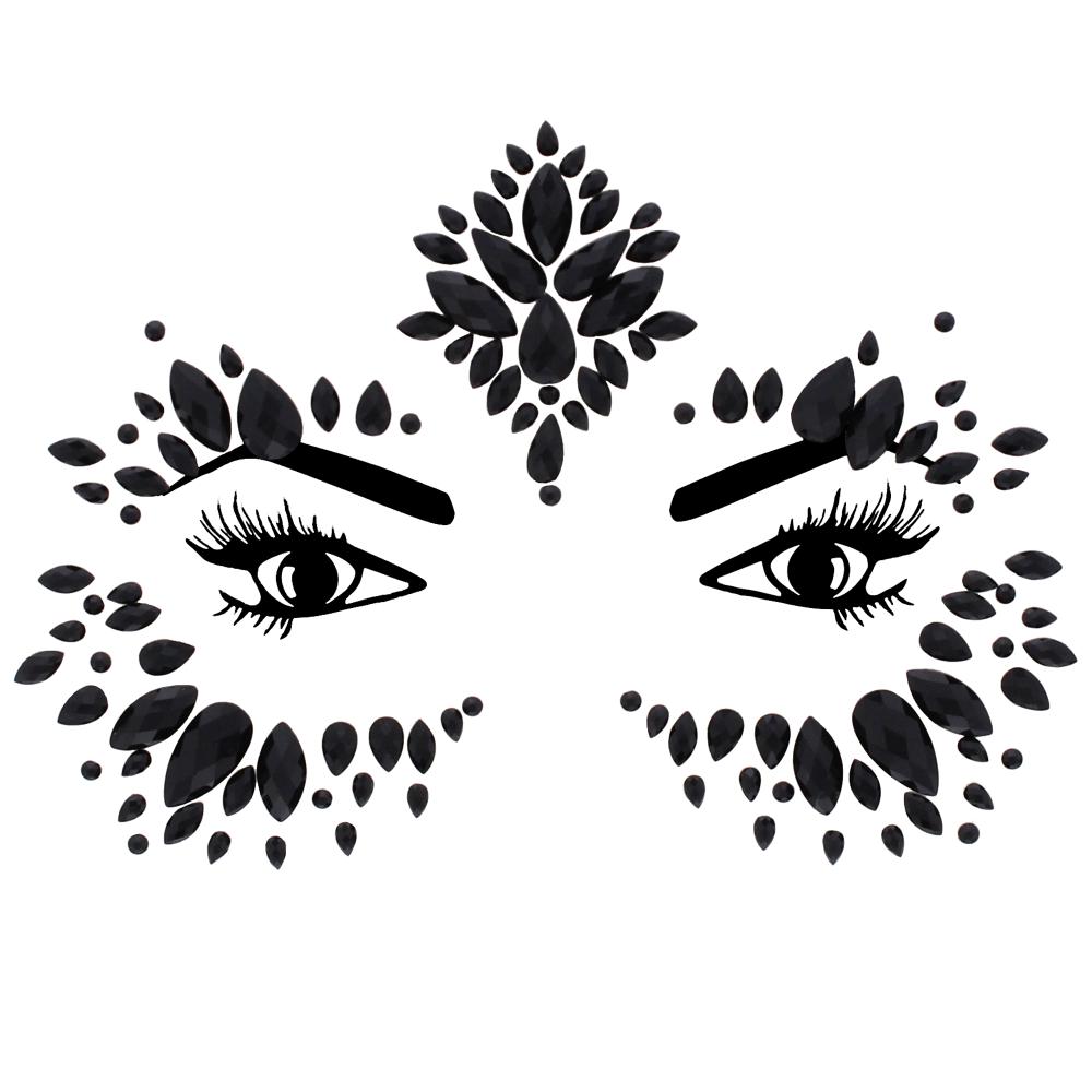 Zac's Alter Ego - Style R Jet Stone Face Jewel Diamond Sticker - Black